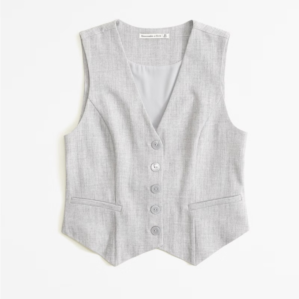 NWT Abercrombie and Fitch Tailored Vest V-Neck Set Top- Size Small